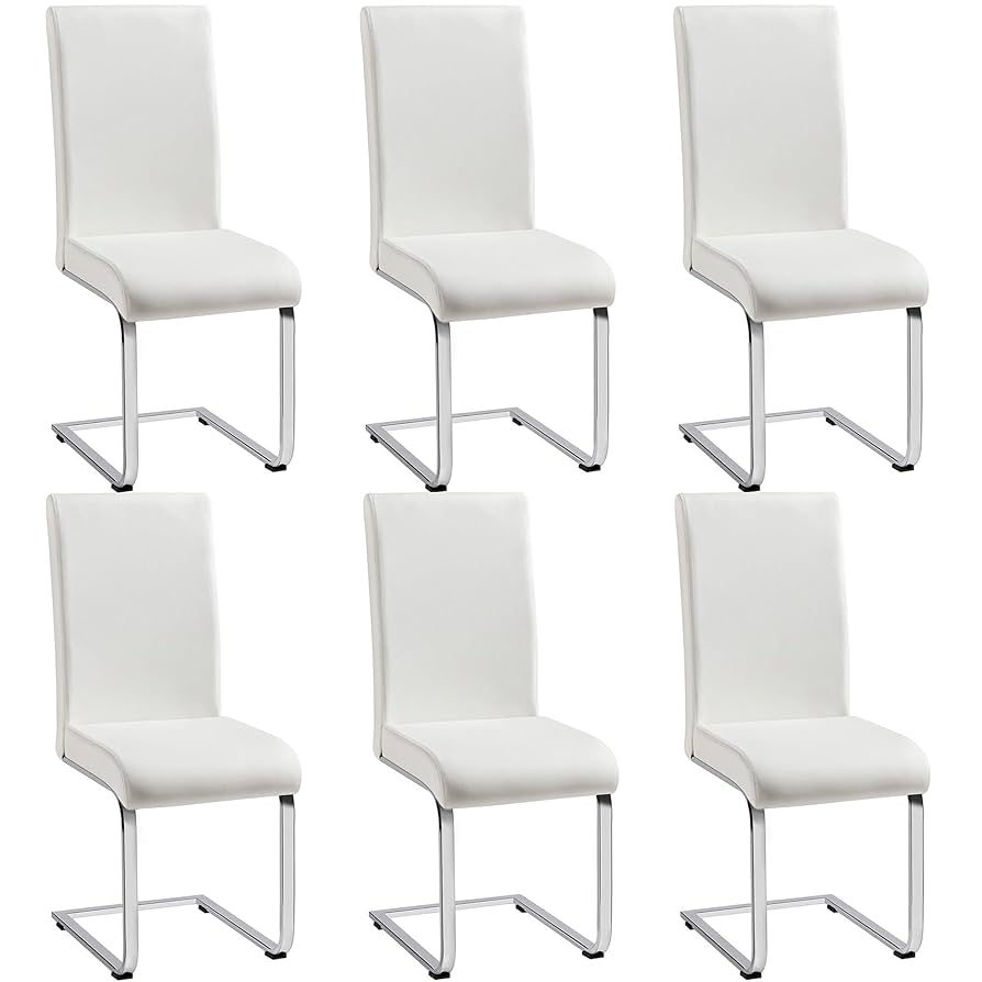 Amazon.com - Yaheetech Dining Chairs Set of 6 Modern Faux Leather